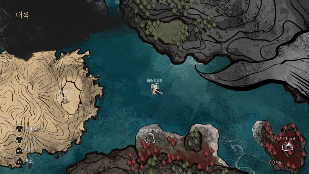 세 번째 미술 작업장 맵 위치 이미지