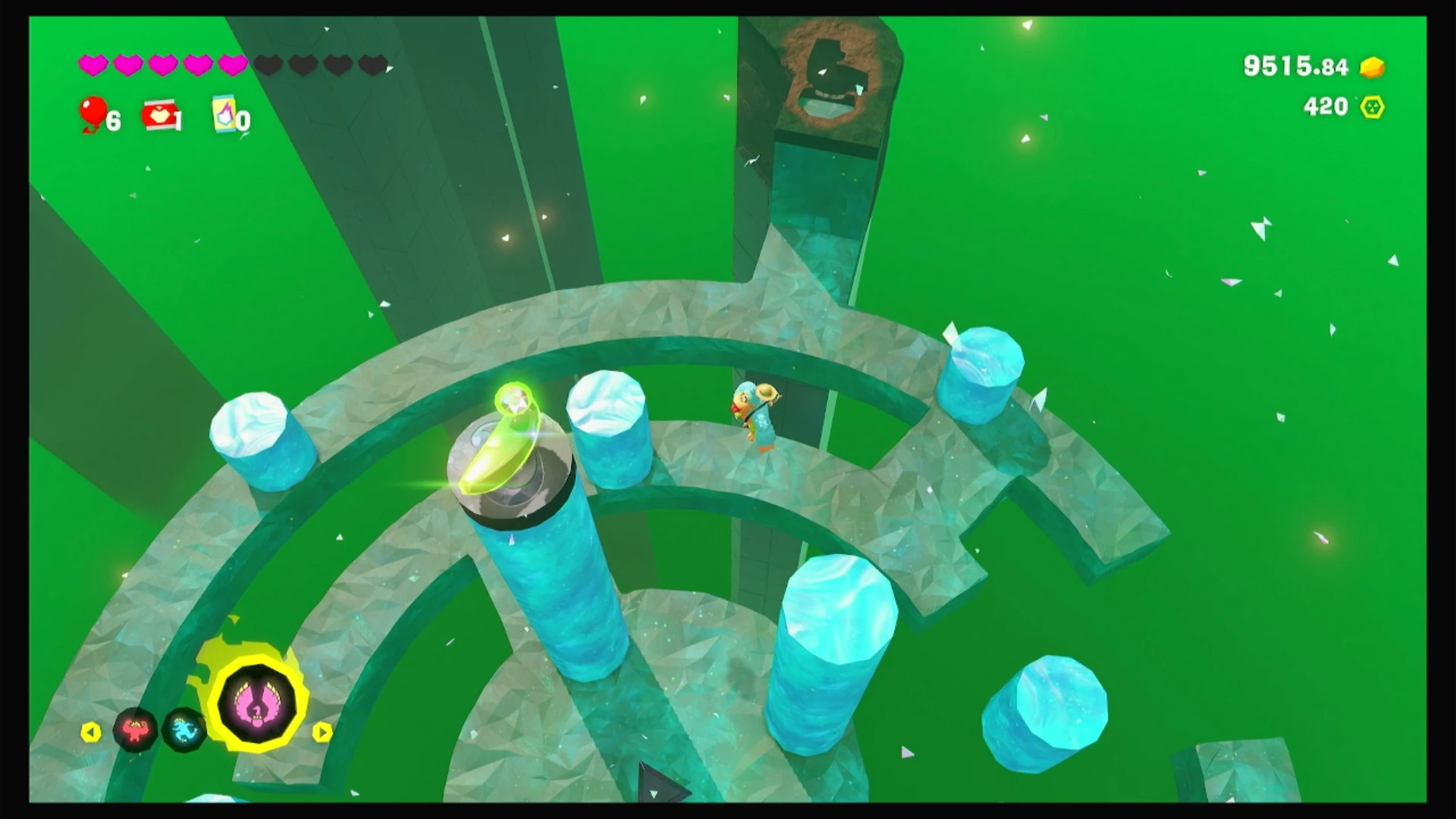 66 통통 튀는 기둥 위의 바나나 이미지